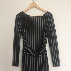 DYNAMITE Black and white horizontal body con dress